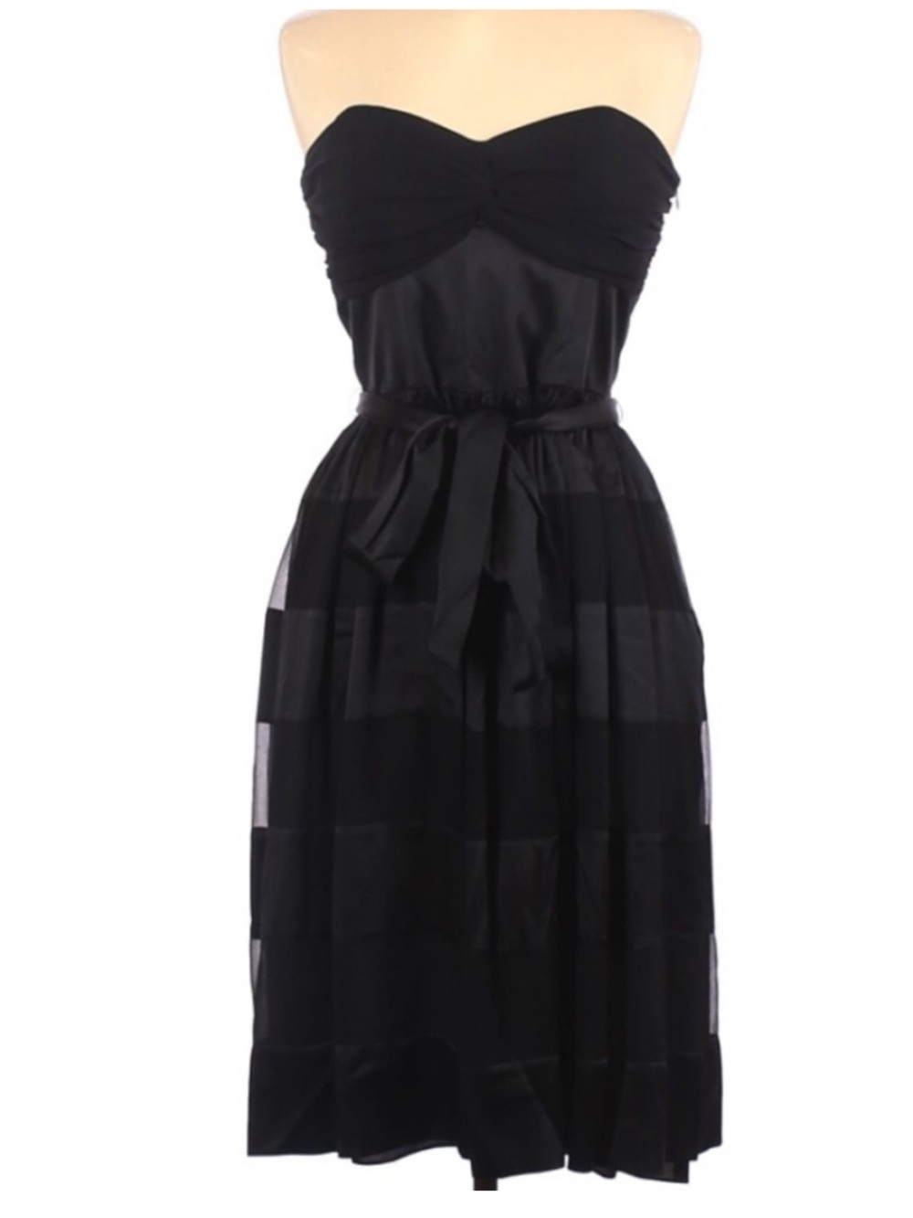 ❤️… CAMILLA and MARC Strapless Black cocktail Midi Silk Dress